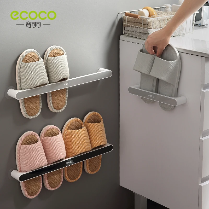 ECOCO Wall-mounted Bathroom Slipper Organizer Storage Rack Does Not Take Up Space Slippers Rack for Bathroom Accessories