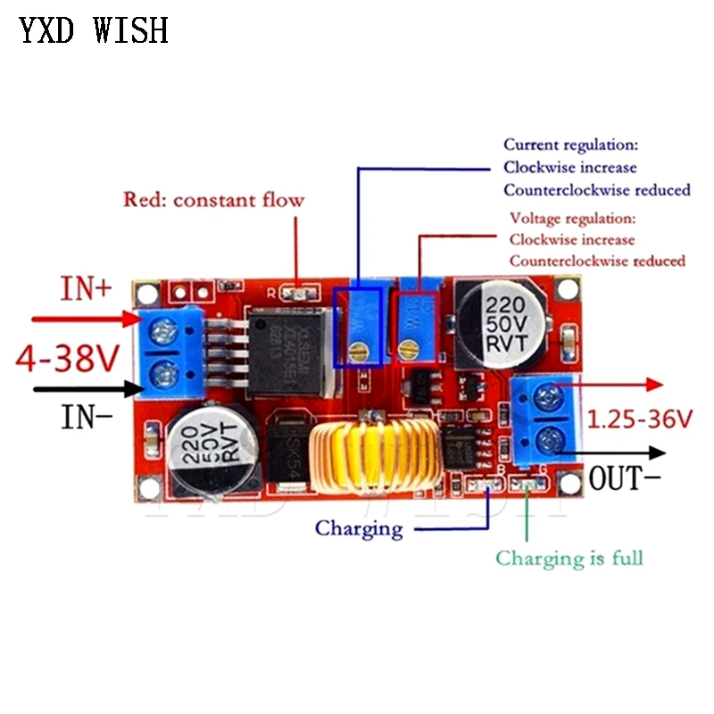 5A DC a DC CC CV batteria al litio Step Down scheda di ricarica Led convertitore di alimentazione caricabatterie al litio DC DC Step Down Module