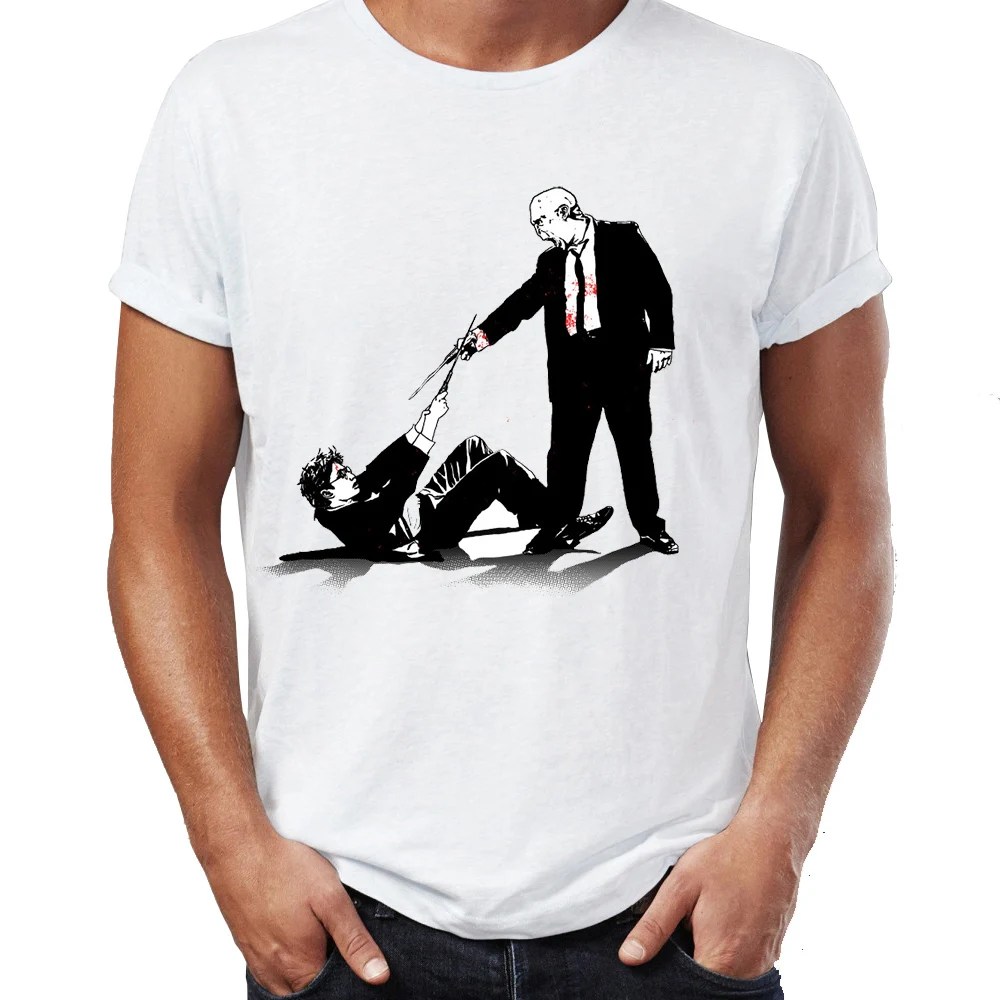 Fashion Men's t-shirt Banksy Reservoir Dogs Wand Battle Artsy Awesome Artwork Printed Tshirt  Tees Tops Harajuku Streetwear