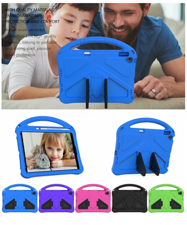 

Kids Safe EVA Foam Portable Hand Holder Shockproof Stand Tablet Cover For iPad 10.2 inch 2019 7th Gen/ 10.2" 8th Gen 2020 Case