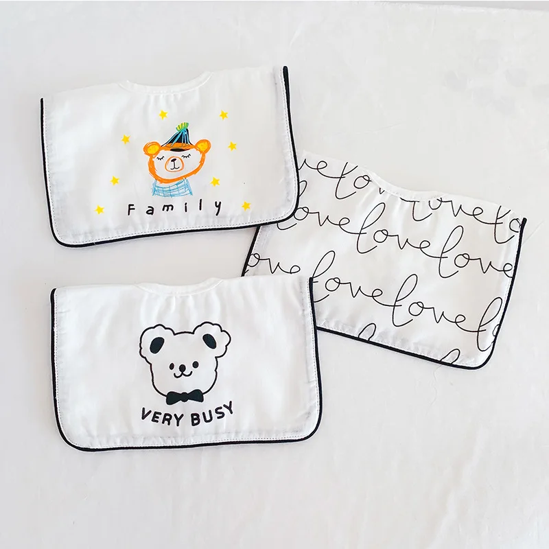 3pcs/lot Baby Bandana Bibs Burp Cloths Cartoon Saliva Towel Baby Boys Feeding Bibs Soft Cotton Absorbent Girl Shower Gift 0-2T