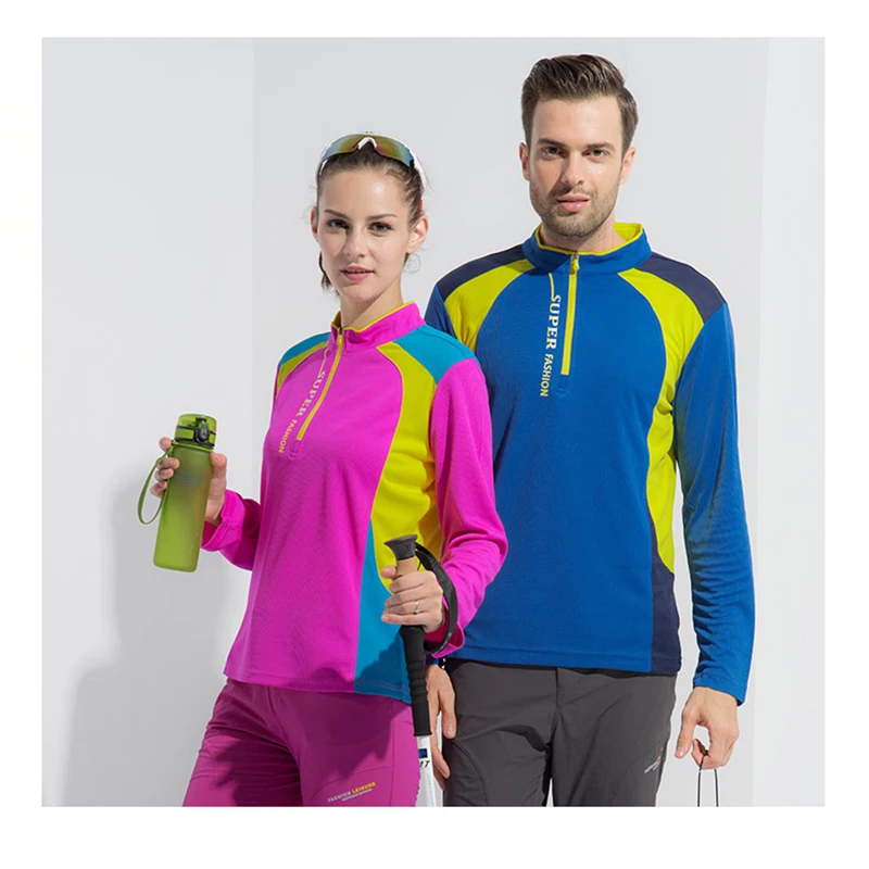 Maglietta da uomo e da donna a rapida asciugatura manica lunga Sport Top abbigliamento sportivo uomo Fitness Outdoor Running alpinista abbigliamento camicia da allenamento