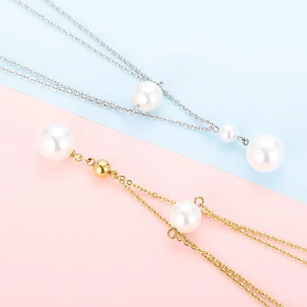 KALEN اللؤلؤ الذهبي الصلب اللون سلسلة قلادة القرط مجموعات مجوهرات بسيطة التقوقع قلادة قلادة المرأة 2020 مجوهرات جديدة #4