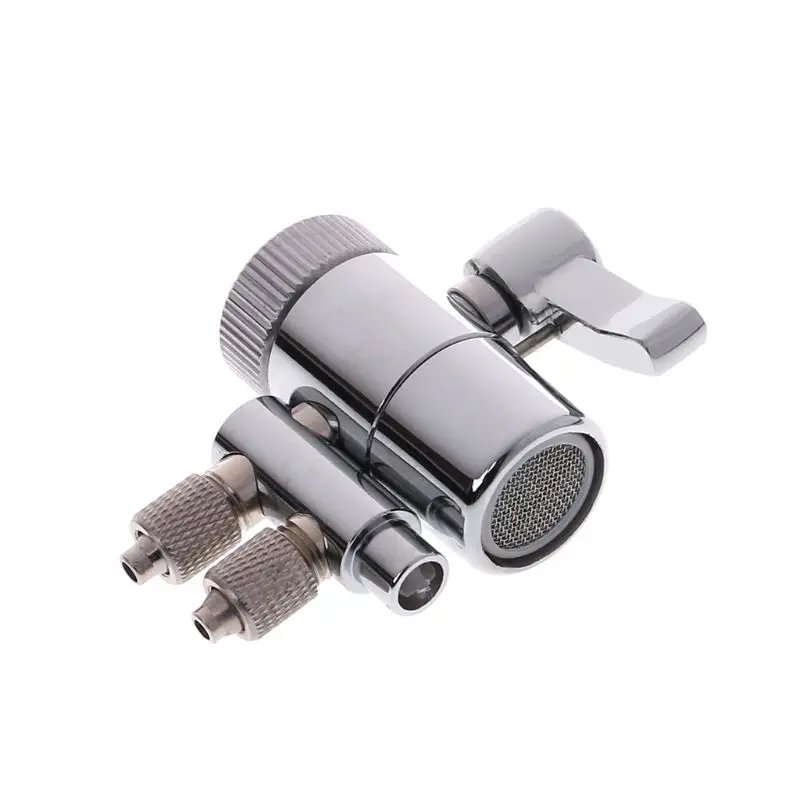 Chrome Plated Metal Brass Faucet Aerator  Water Filter Faucet Dual Diverter Valve M22 To 1/4\