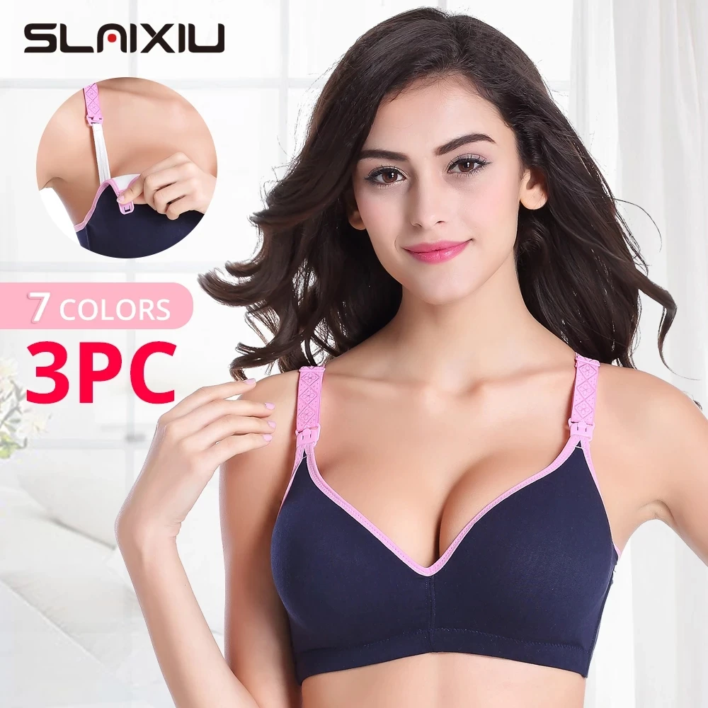 3PC/lot Maternity Nursing Bras Cotton Breastfeeding Pregnant Women Pregnancy Underwear Breast Feeding Bra Clothing