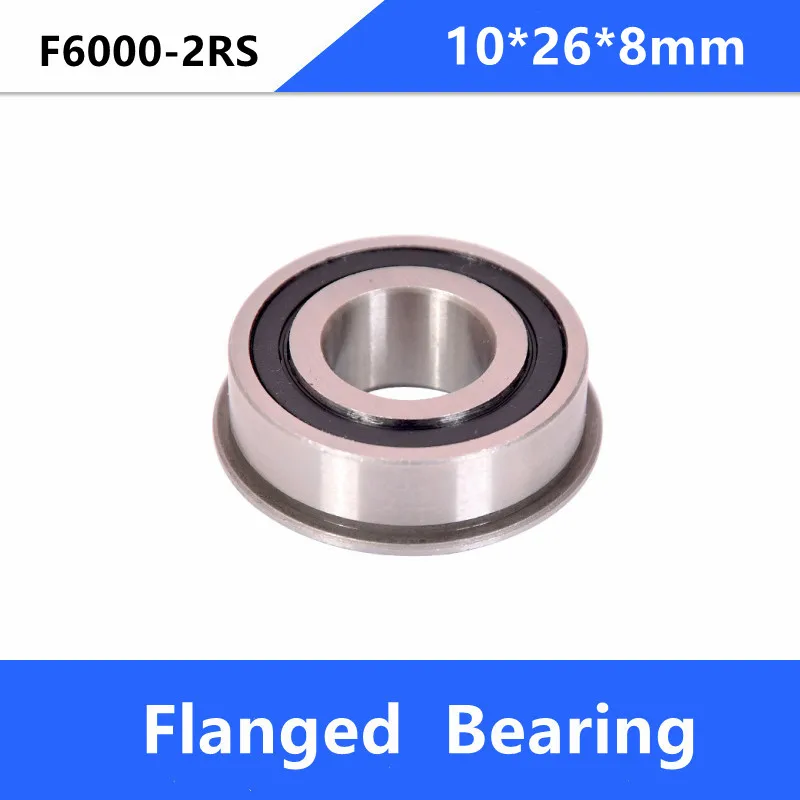 

20pcs/50pcs flanged bearing F6000-2RS F6000RS F6000 2RS RS 10x26x8 mm flange deep groove ball bearings 10*26*8