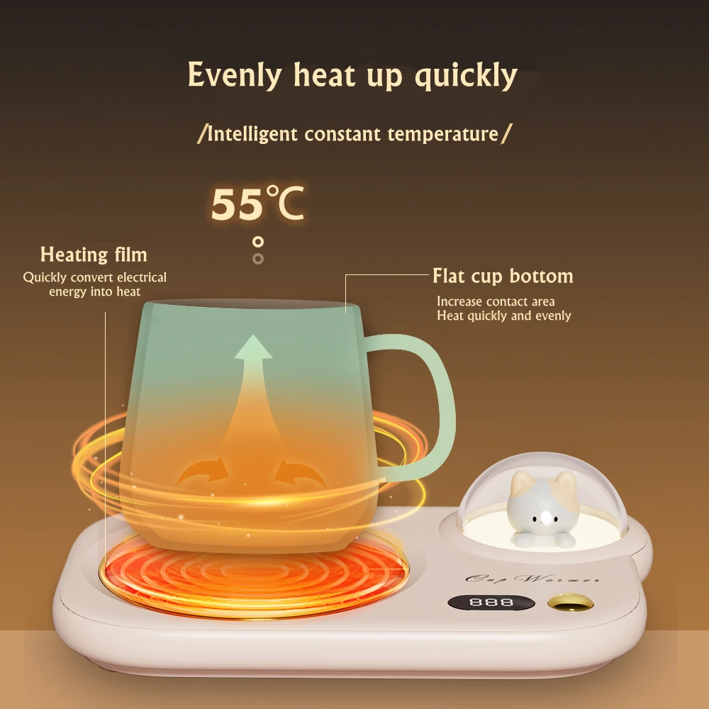 Electric Cup Warmer Beverage Heating Pad Mug Mat Keep Drink Warm Heater Heating Coaster Pad for Coffee Milk Tea 220V 20W 3 Gear