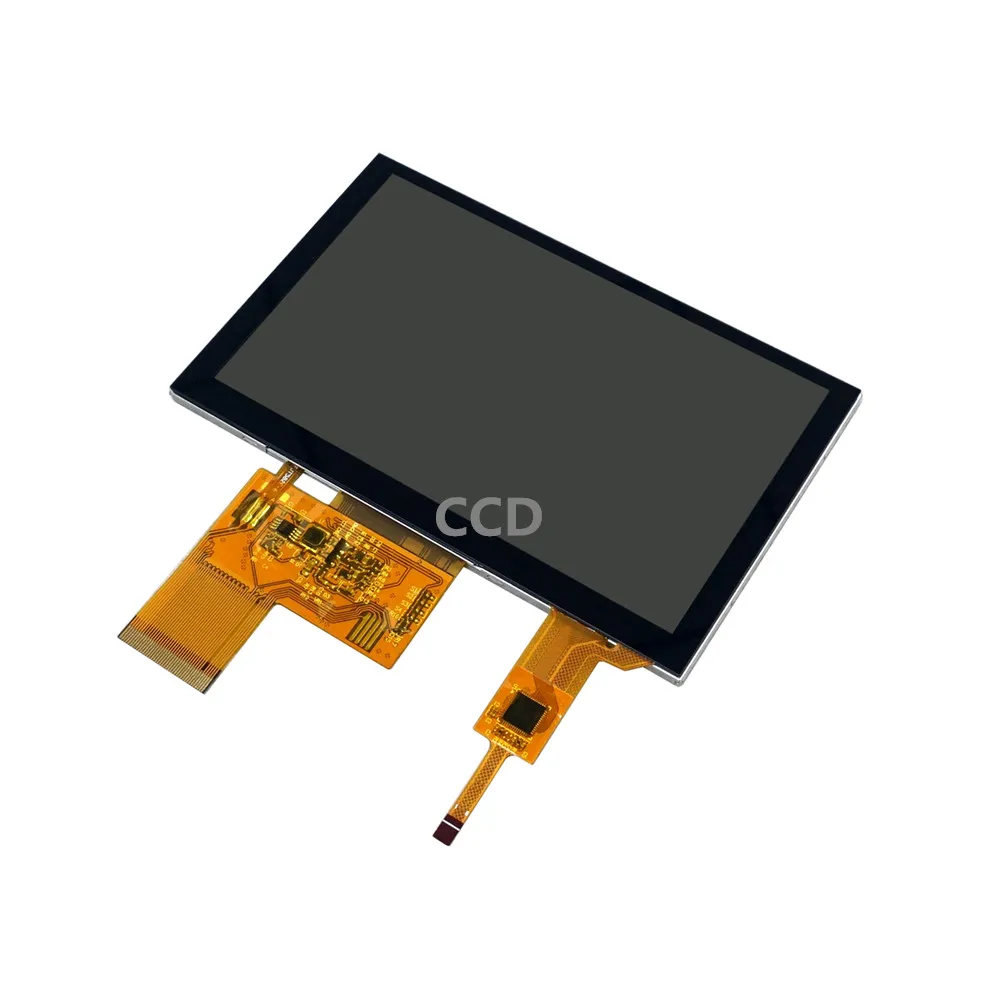 

5 inch capacitive touch screen 800x480 high-definition highlight 450CD/M^2 display I2C interface multi-touch