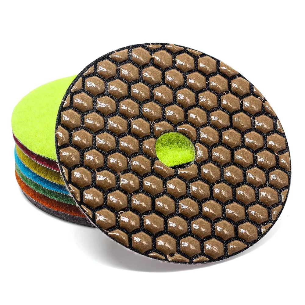 Miễn phí vận chuyển 4 inch kim cương linh hoạt đánh bóng pads 100 mét khô mài đĩa cho đá granite đá cẩm thạch countertop