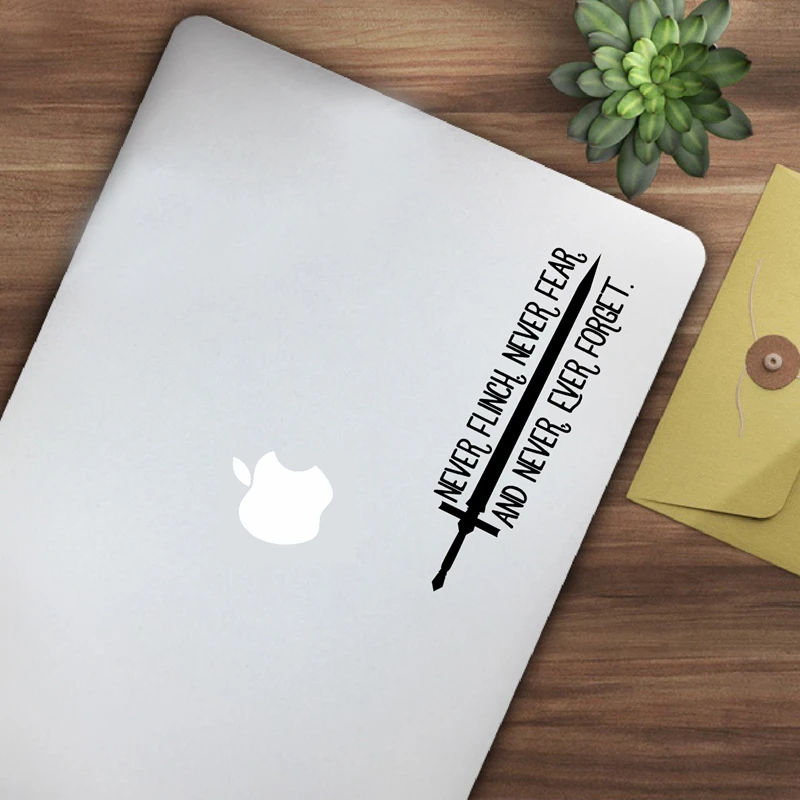 Jay Kristoff Bookish Laptop Decals for Apple Macbook Air Decoration , Nevernight Inspirational Quotes Vinyl Sticker Car Decor