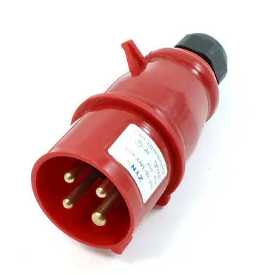 High Quality IP44 4Pin 3P+E IEC309-2 AC 380V-415V 16A Induatrial Male Plug Red