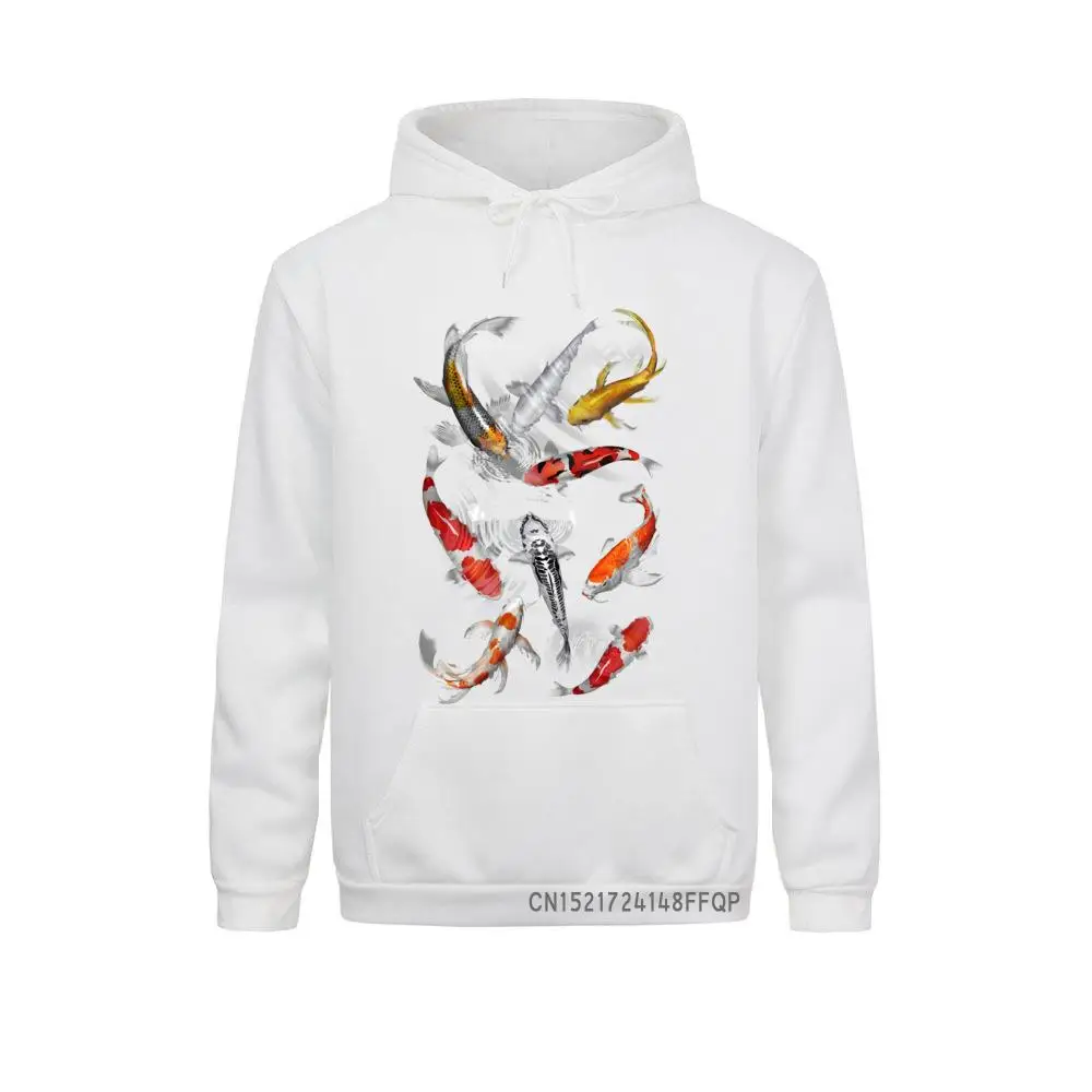 

Cozy Newest Koi Fish Printed Men Sweatshirt Pocket Winter Graphic Hoodie Casual Funny Sportswear