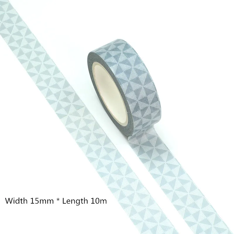 New 1PC 15mm*10m Triangle Lattice Grid  Decorative Washi Tape Scrapbooking Masking Tape Office designer mask washi tape