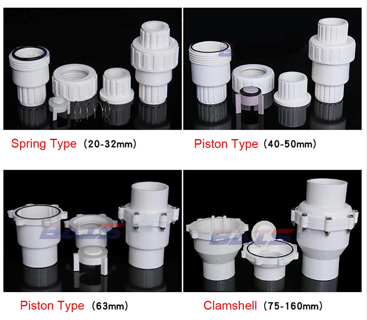 1 sztuk PVC w jedną stronę zapobiegający cofaniu wody zawór zwrotny 25,32,40,50,63,75,90,110,160mm metryczny rozpuszczalnik spawanie ciśnienie