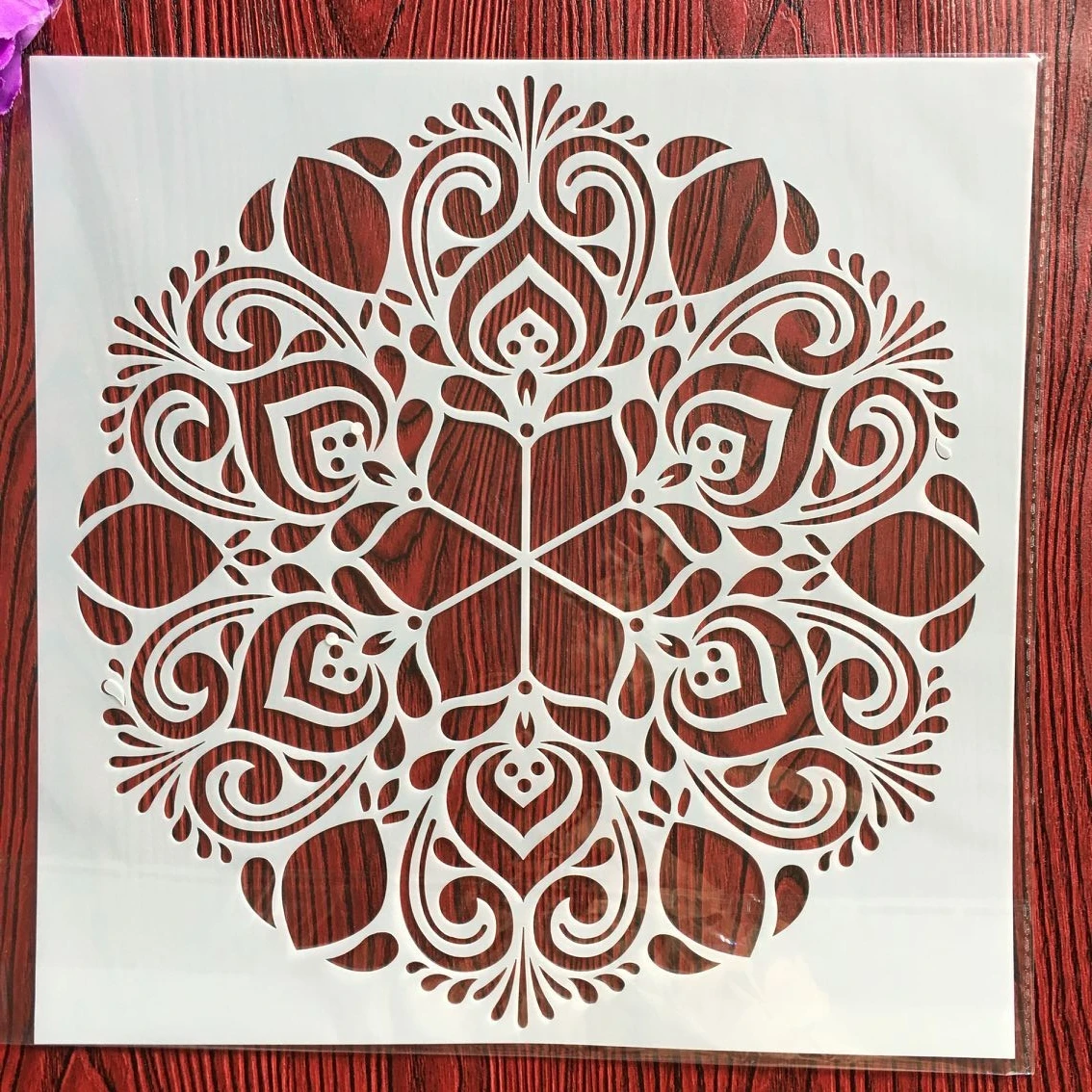 30*30 cm duży okrągły kwiat mandala diy szablon malowanie księga gości kolorowanie grawerowanie album dekoracja szablon