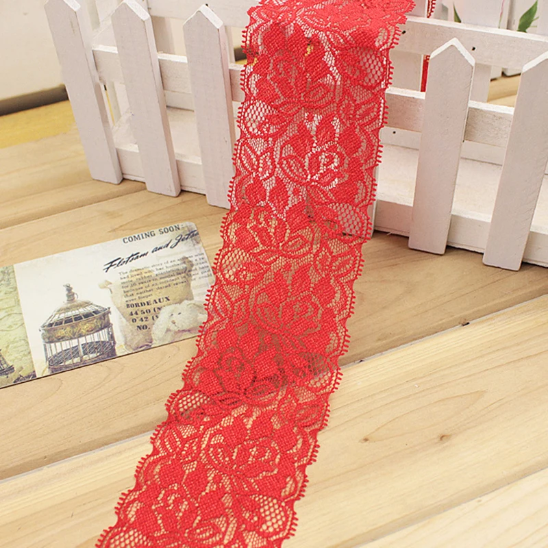 1m 8 colors Elastic Lace 6.5cm Stretch lace underwear fabric Trim DIY Embroidery For Sewing Decoration lace fabric