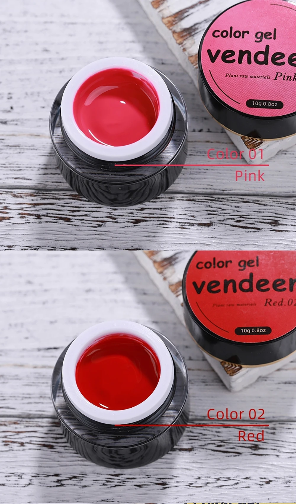 Vendeeni 12 Farben Malgel für Nageldesign, Zeichnungsgel, Nagellack, ablösbares UV-LED-Gel, lackiertes Gel, 10g – Detail 4