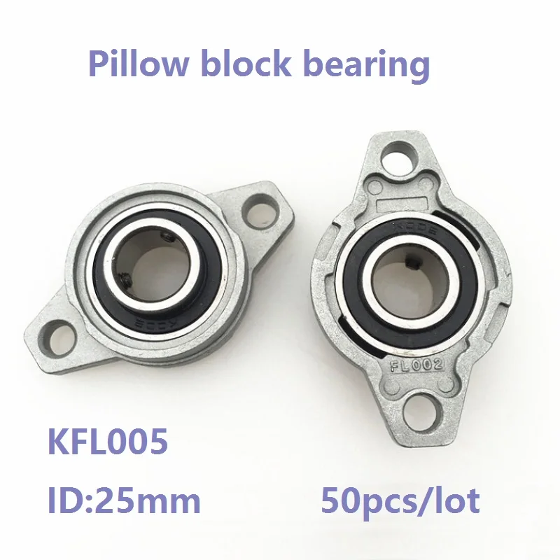 

50pcs/lot KFL005 25mm FL005 Bore Diameter Zinc Alloy Bearing Units Flange Pillow Block Bearing bracket rail For CNC parts