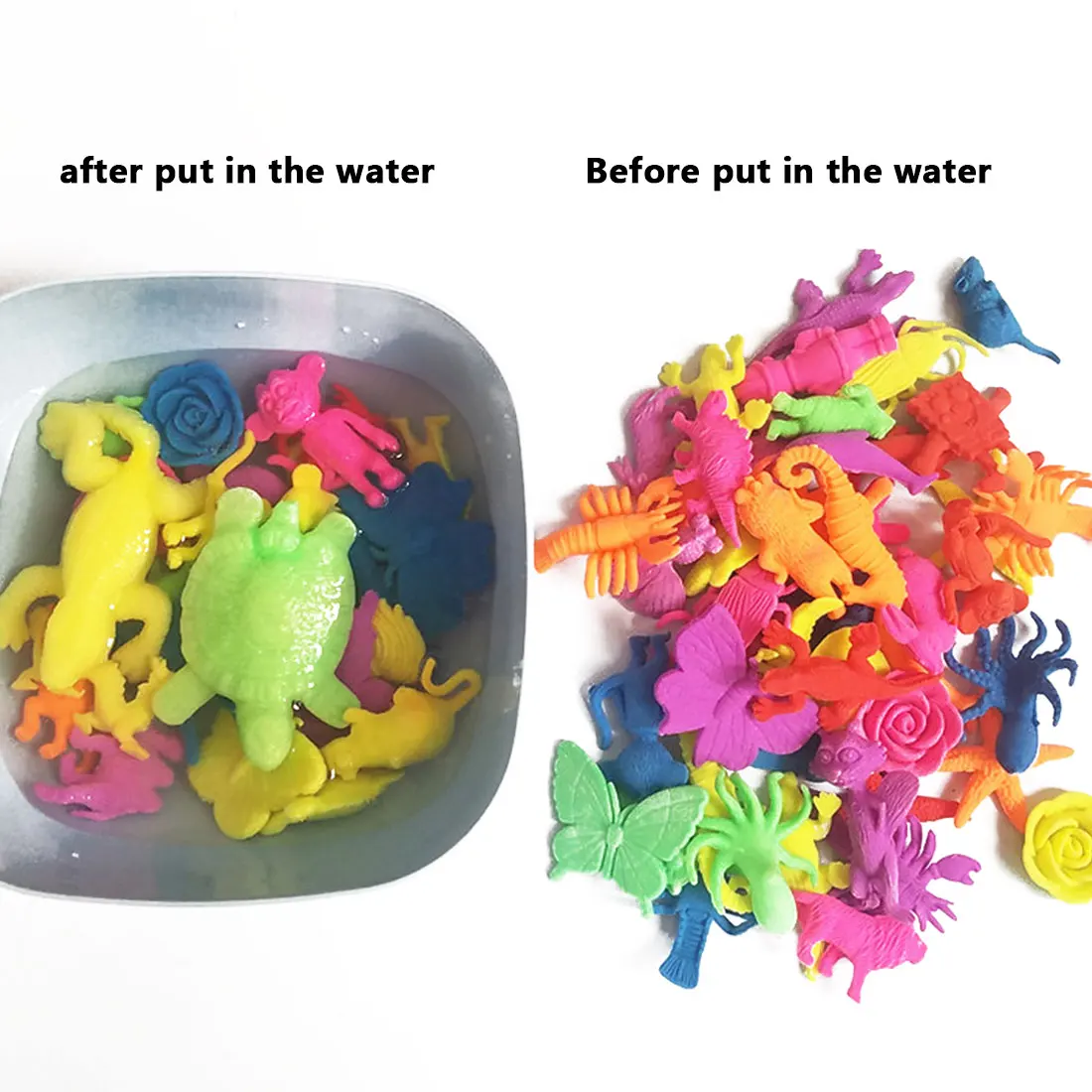 10/20PCS Growing In Water Bulk Swell Sea Creature Various Kinds Mixed Expansion Toy Colorful Creative Magic Toys  crystal decor