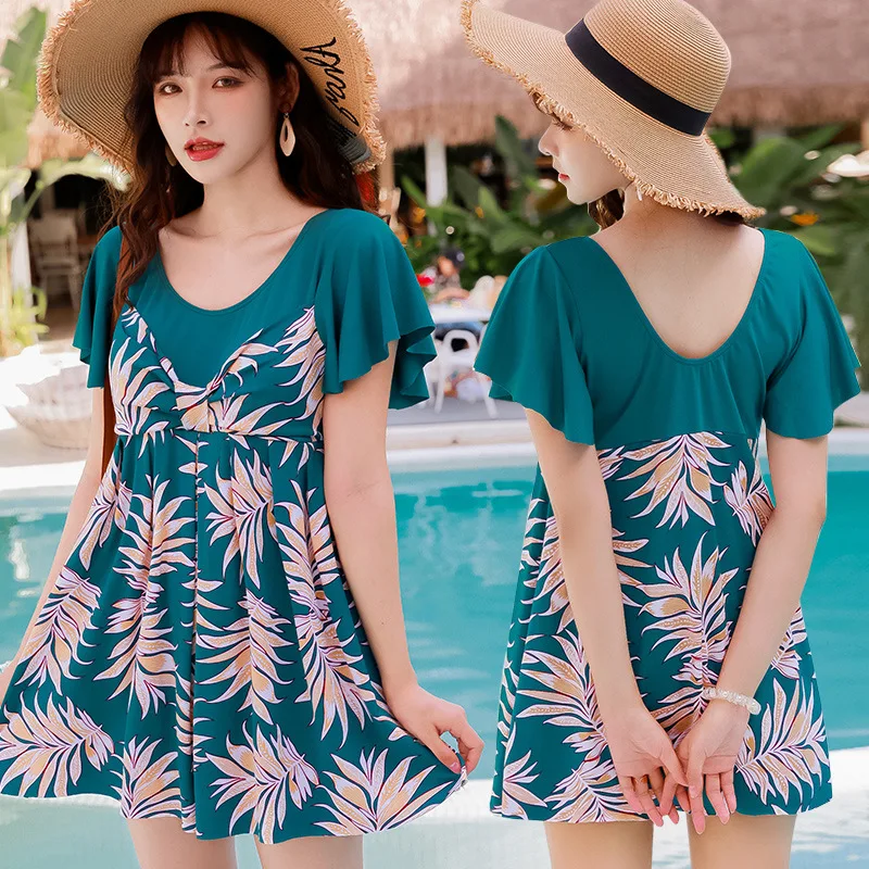 2021 New Print Swimsuit Female Summer Swimwear Women One Piece Suit Monikini Beach Bathing Suit Plus Size Swimskirt