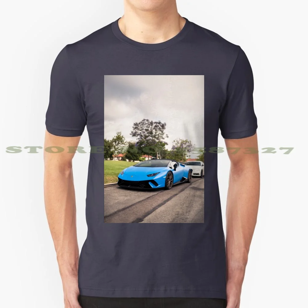 Huracan Peformante 100% Pure Cotton T-Shirt Huracan Peformante Fast Loud Rare Carbon Fiber Blue Lemans V10 Leapneversleeps