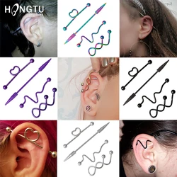 4PCS Surgical Steel Industrial Piercing Jewelry Pack Industrial Barbell Earrings Bar Stainless Cartilage Tragus Piercing Jewelry