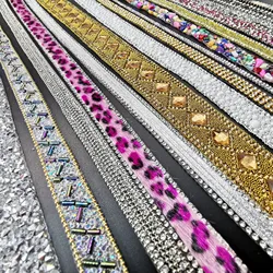 20cm Sewing Trim Crystal Motif Strass Hot Fix Rhinestone Tape Applicator Ribbon With Rhinestones Iron On Appliques For Dresses