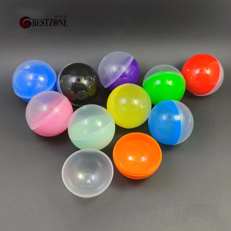 20Pcs/Lot 45MM Diameter Toy Capsules Plastic PP Half Transparent And Half Colorful Round Balls Eggshell For Vending Machine Deco