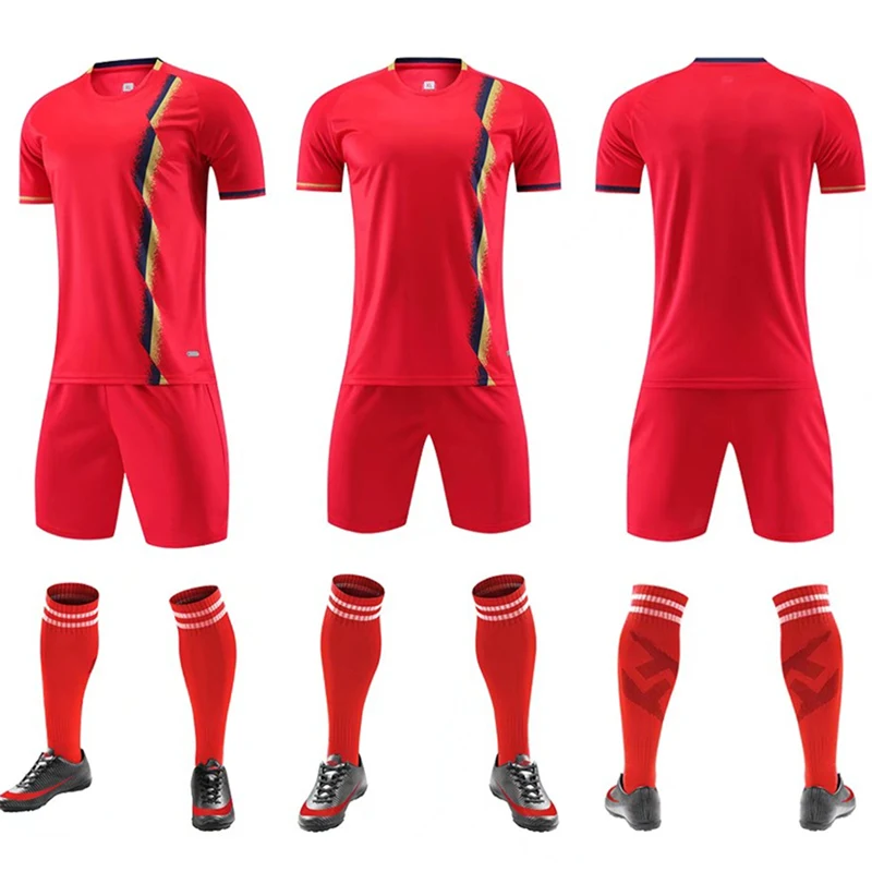 Adult Kids Football Jerseys Sets Boys Girls Short Sleeve Soccer Clothes Children Futbol Uniforms Men Soccer Tracksuit Suits