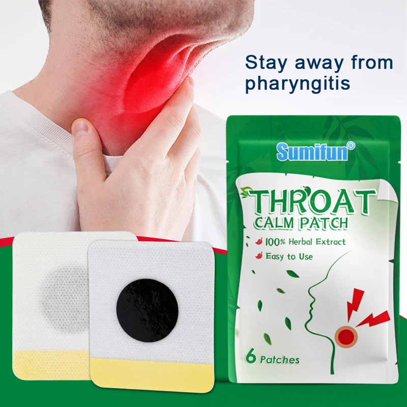 6/24/36/60Pcs Sore Throat Patch Treat Chronic Esophagitis Pharyngitis Medical Plaster Dry Throats Expectorant Cough Sticker Care