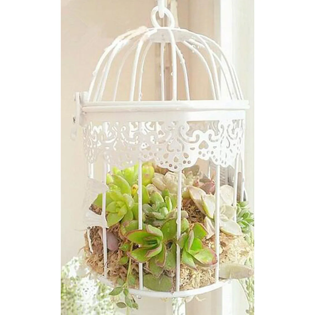 Iron Metal Birdcage Frame Wire Succulent Pot Metal Planter Iron Plant Basket 7.5cm Bird Cage Decoration Hanging Flowerpot