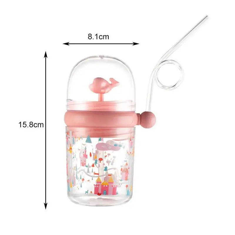 Funny Whale Spray Drinking Cups Cartoon Feeding Bottles with Straws Portable Drinkware Cute Coffee Mugs view 6