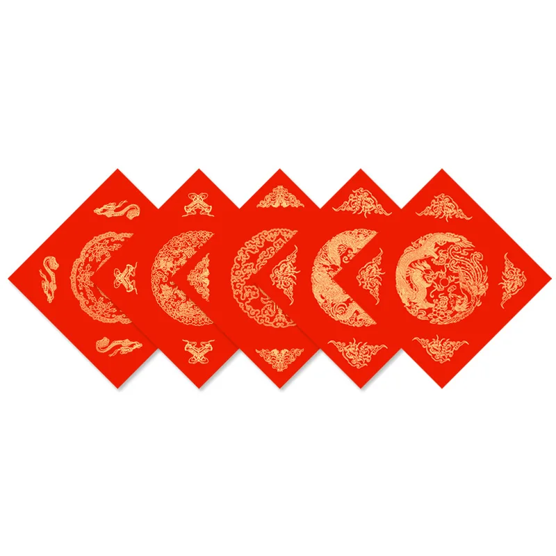 

Chinese Spring Festival Couplets Red Xuan Paper Batik Rice Paper Manual Thickening Calligraphy Copy Paper with Spotted Gold