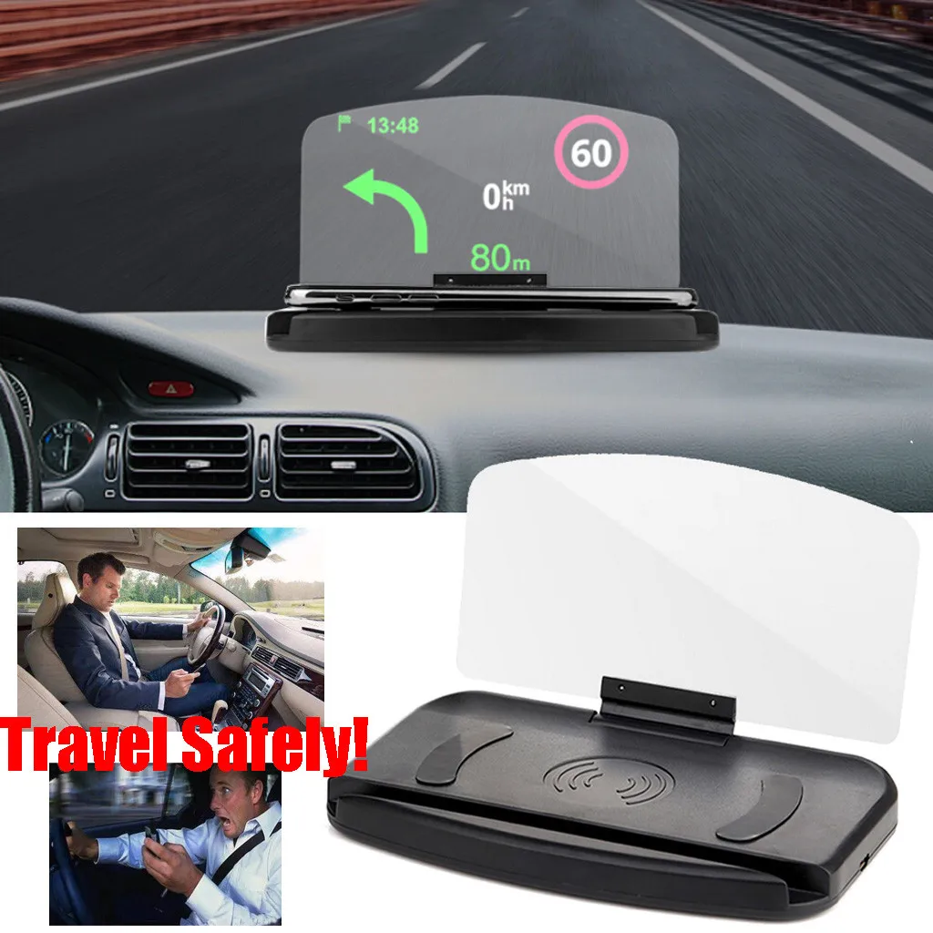 HUD 2020 New OBD2+GPS Dual Mode OBD2 Head Up Display GPS HUD Mirror Digital MPH KMH Speedometer Water & Oil Temp RPM