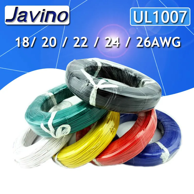 10 Metri 18/20/24AWG Elettronico Cavo di Rame Stagnato 22/26AWG Cavo Led Isolati in Pvc Filo UL1007 estensione Collegare Il Filo