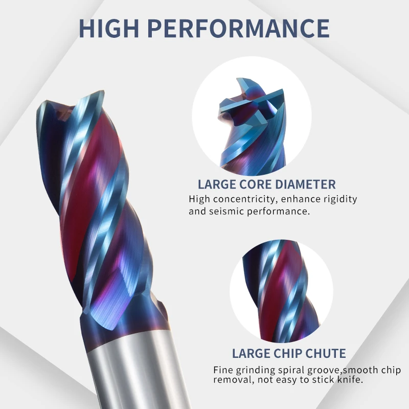 4 Flute 1Mm-12Mm HRC65 Carbide End Mills, End Mills, Alloy Tungsten Steel End Mills, End Mills, CNC Machine Tools, End Mills