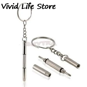 Mini Portable Screwdriver 3 In 1 Aluminum Steel Precise Eyeglass Screwdriver Set Sunglass Watch Repair Tools Kit With Keychain