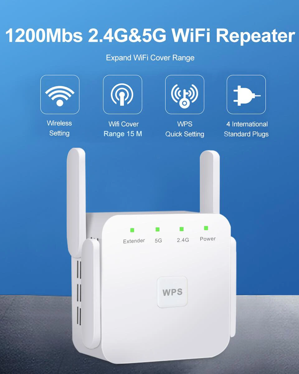 

2.4G/5G Draadloze WiFi Repeater 300/1200Mbps Wifi Remote Extender Wi Fi Signaal Versterker Booster 802.11ac Access Point