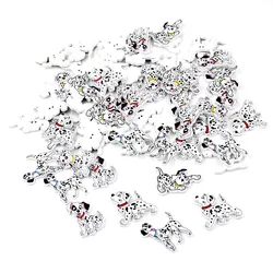 50pcs / pack random mixed dalmatian 2 hole wooden button sewing craft scrapbook DIY cute spot dog accessories