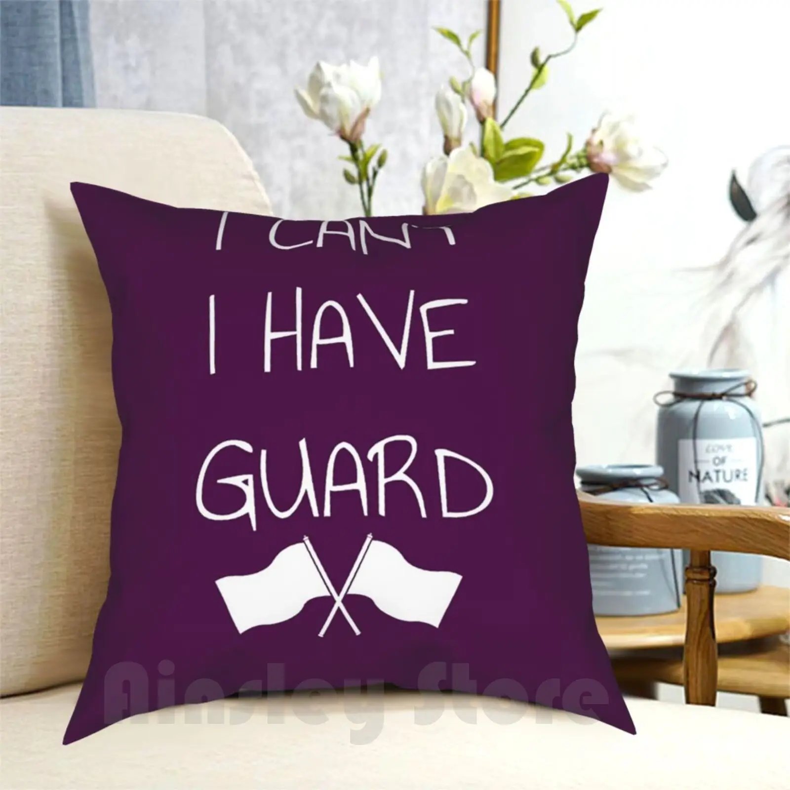 Color Guard I Can’T I Have Guard Marching Band Pillow Case Printed Home Soft DIY Pillow cover Color Guard Flags