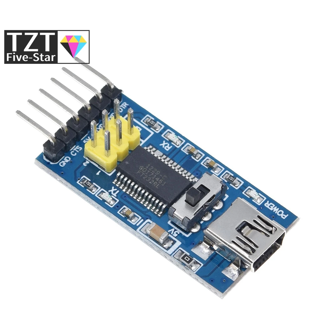 Basis-Breakout-Board für Arduino FTDI FT232RL USB-zu-TTL-Seriell-IC-Adapter-Konvertermodul für Arduino 3.3V 5V FT232-Schalter – Detail 3