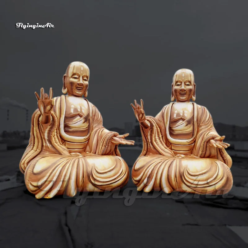 

Outdoor Parade Performance Inflatable Buddha Statue 5m Height Air Blown Balloon Gloden Bodhisattva For Buddhist Activities