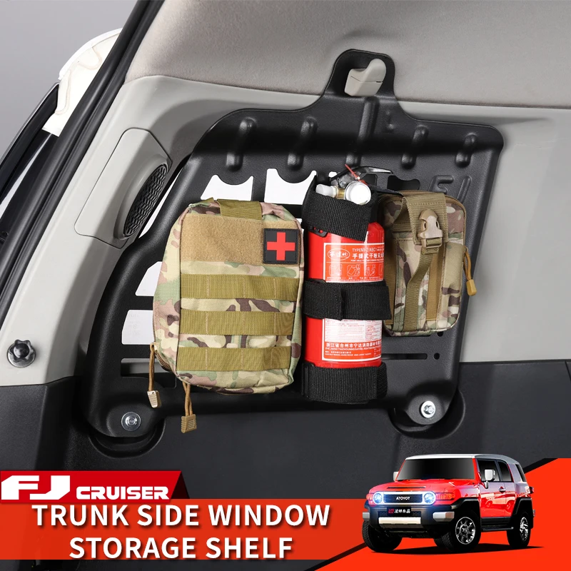 

06-21 Year Toyota FJ Cruiser Accessories Interior Modification Trunk Side Window Storage Shelf Organizer Rack Hanging Bracket