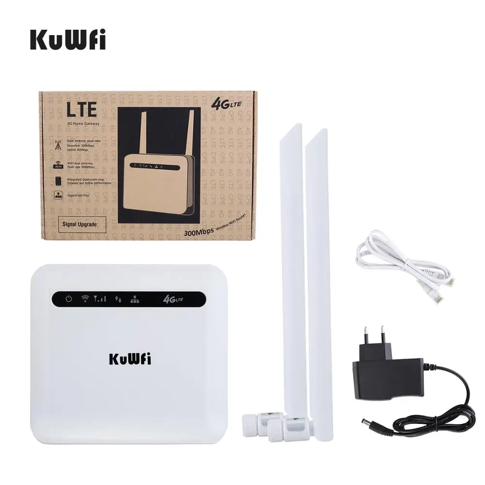 KuWFi 4G LTE Router Dual Band 750Mbps 3G/4G SIM Karte Router Entsperrt 4G FDD/TDD Mit RJ45 Lan Port Unterstützung 32 Wifi Benutzer