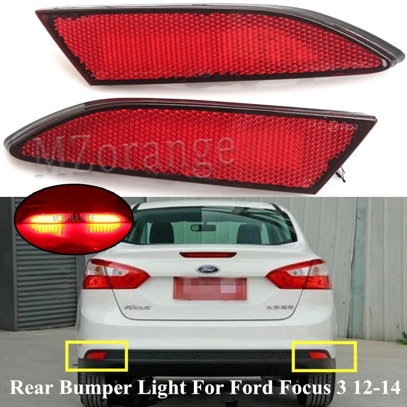 

2PCs LED Rear Reflector Light For Ford Focus 3 2012-2014 Sedan Hatchback Car Styling Brake Warning Bumper Fog Lamp Accessories