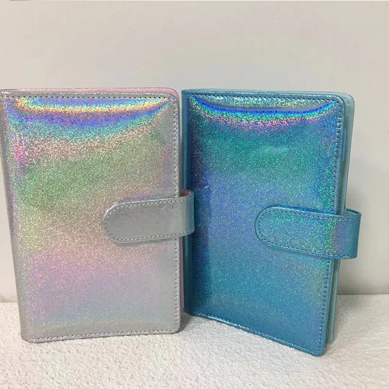 

40pcs/Lot Waterproof PU Cover A6 Notepad Binder Leather Glitter Notebook Covers Handbook Portable Office School Supplies