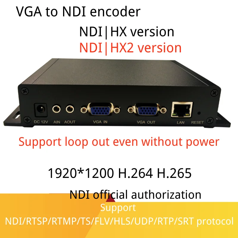 

OTV-CY11 H.264 H.265 VGA encoder NDI live encoder h.265VGA collector VGA to NDI HX HX2 computer desktop collection