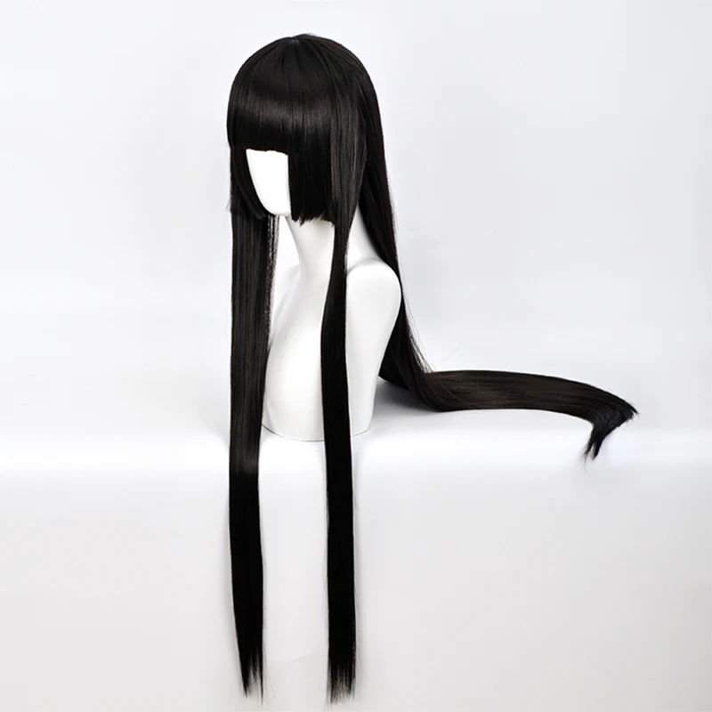 100cm kakegurui yumeko jabami perucas cosplay preto em linha reta resistente ao calor peruca de cabelo sintético perucas cosplay com