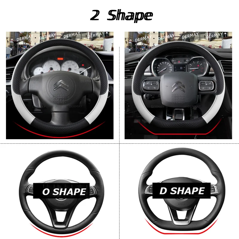 for Citroen C3/C3 Picasso Aircross Lumiere Pluriel DS3 DS5 9Colors Car Steering Wheel Cover PU Leather Non-slip Auto Accessories