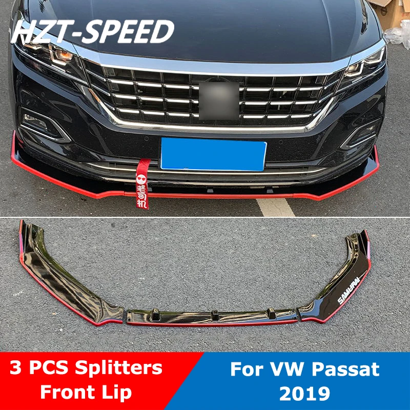 

3 PCS ABS Small Car Body Kit Front Shovel Bumper Lip Spoiler Diffuser Trim For VW Passat 2019